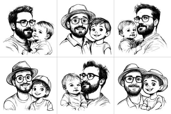 Dad Father Papa Line Art Vector: A Designer's Review