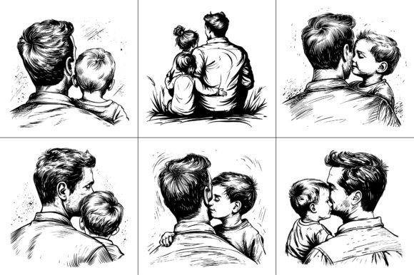 Dad Silhouette Clipart Line Art Review