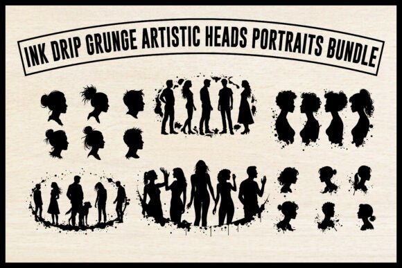 Grunge Ink Drip Female Silhouettes Bundle Review