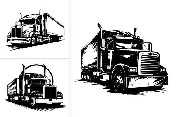 Semi Truck Silhouette: A Designer's Review for Embroidery