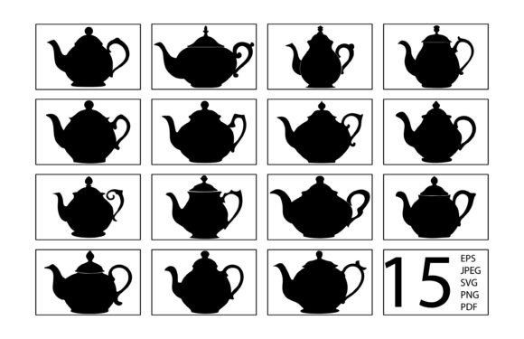Teapot Silhouette Vector Graphic for T-Shirts