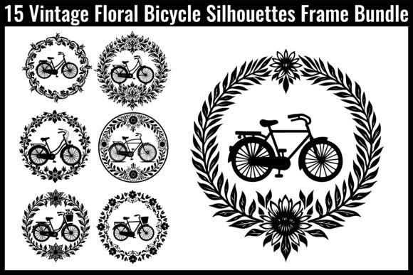 Vintage Floral Bicycle Silhouettes Frame Review