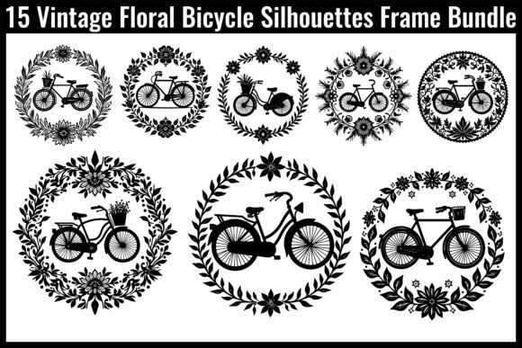 Vintage Floral Bicycle Silhouettes Frame4 Review